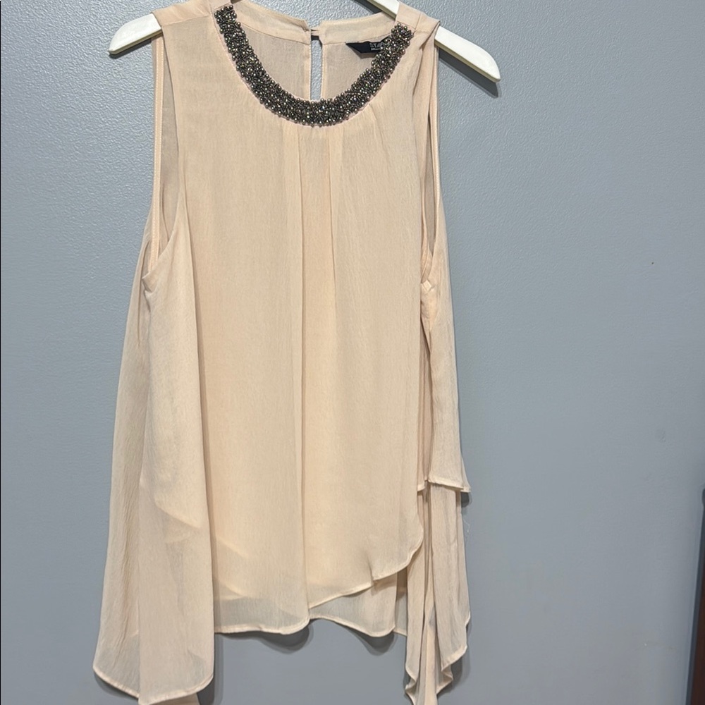 Elegant Cream Sleeveless Top